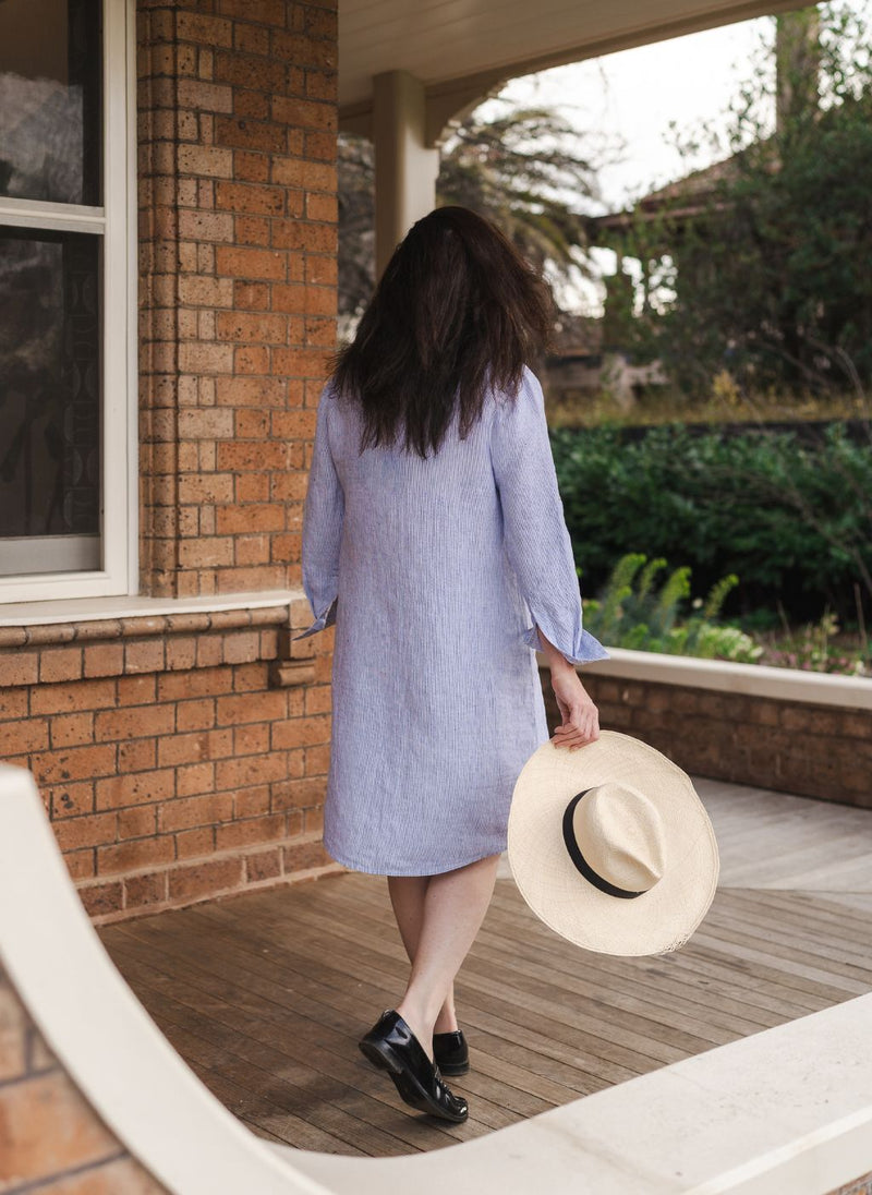 Noosa French Linen Tunic- Regatta Stripe