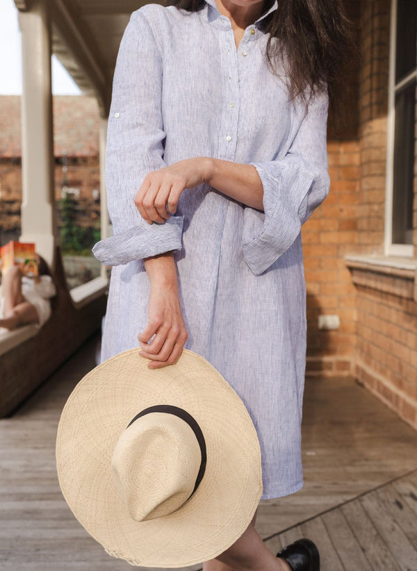 Noosa French Linen Tunic- Regatta Stripe