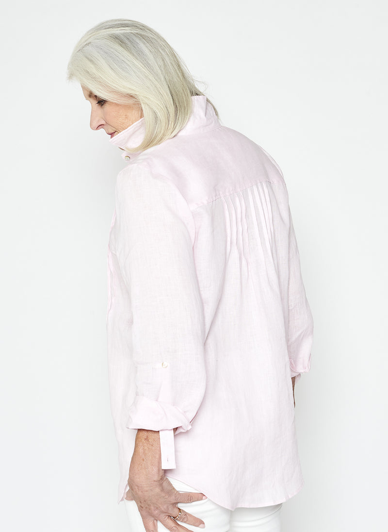 OLLIE PINTUCK SHIRT - PALE PINK