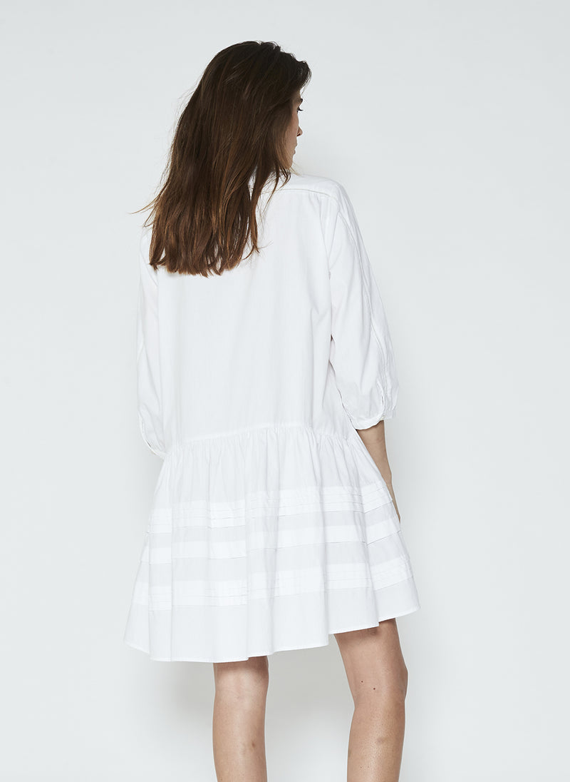 GEORGIA EMBROIDERED DRESS - WHITE