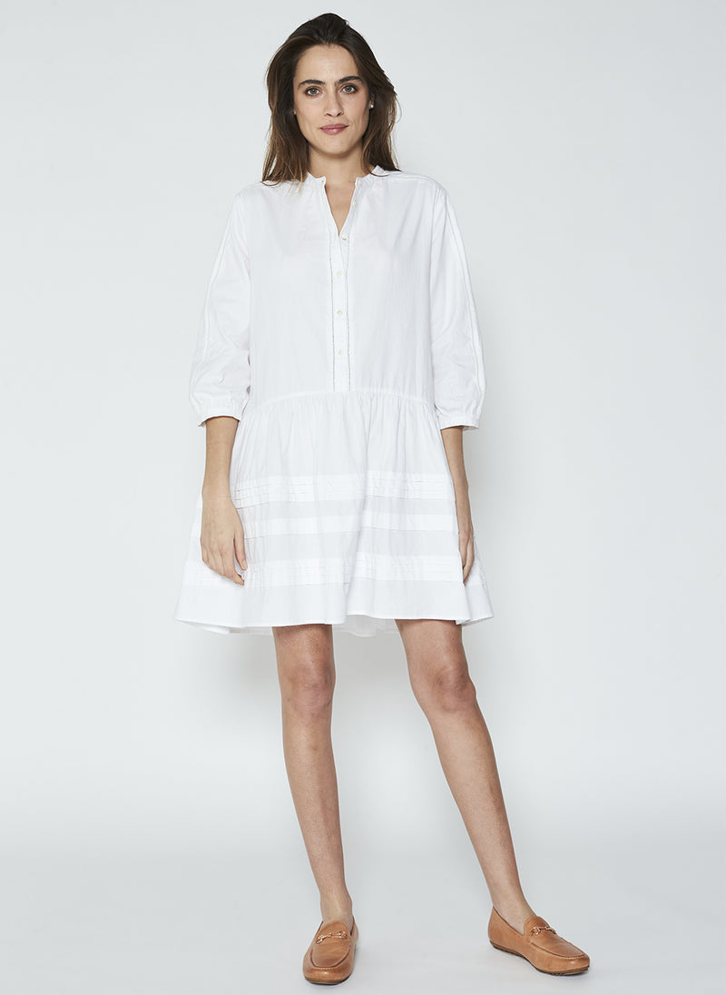 GEORGIA EMBROIDERED DRESS - WHITE