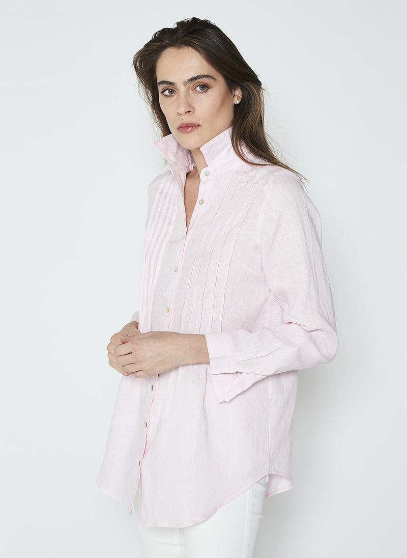 OLLIE PINTUCK SHIRT - PALE PINK