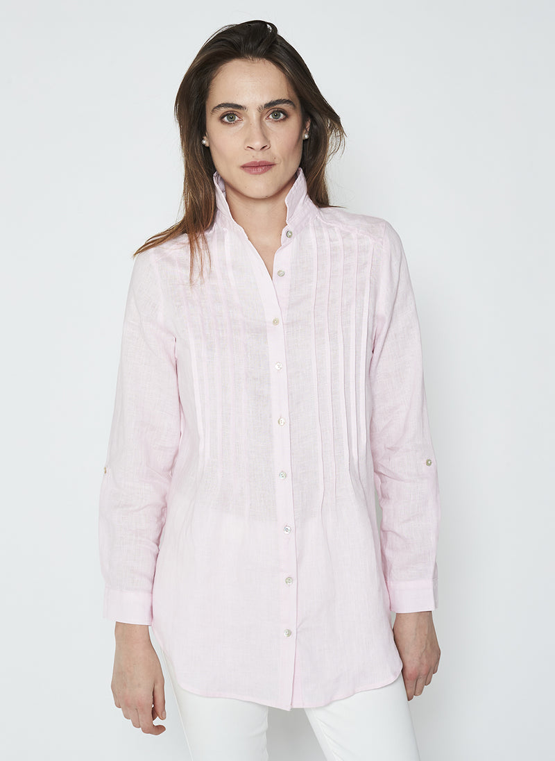 OLLIE PINTUCK SHIRT - PALE PINK